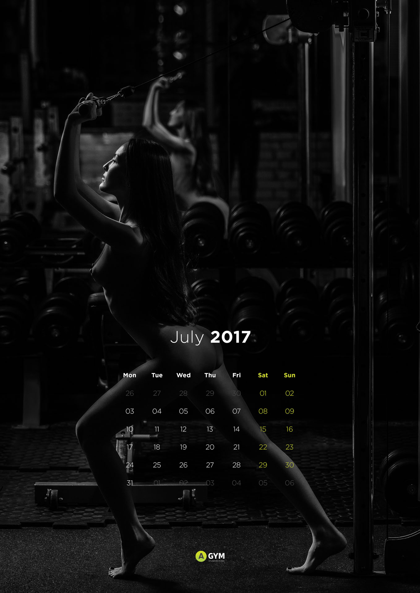 Календарь для Атлетик Жим Athletic Gym Тверь фотограф Роман Какоткин Ню девушки фитнес няшки